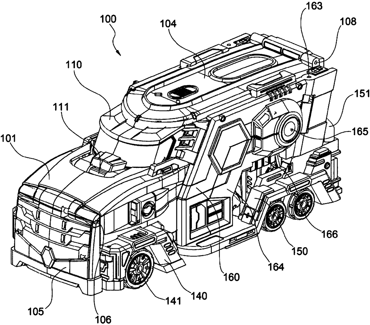 Transforming toy having launcher