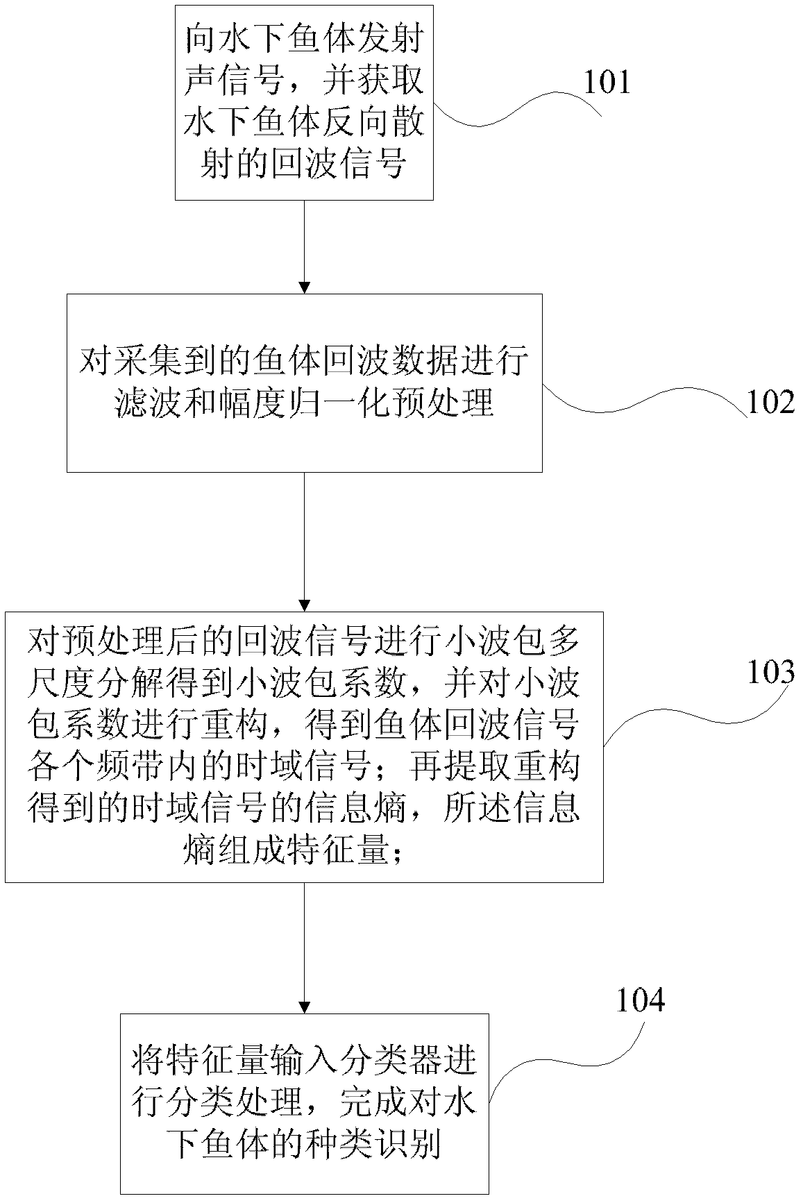 Fish identification method and system based on wavelet packet multi-scale information entropy