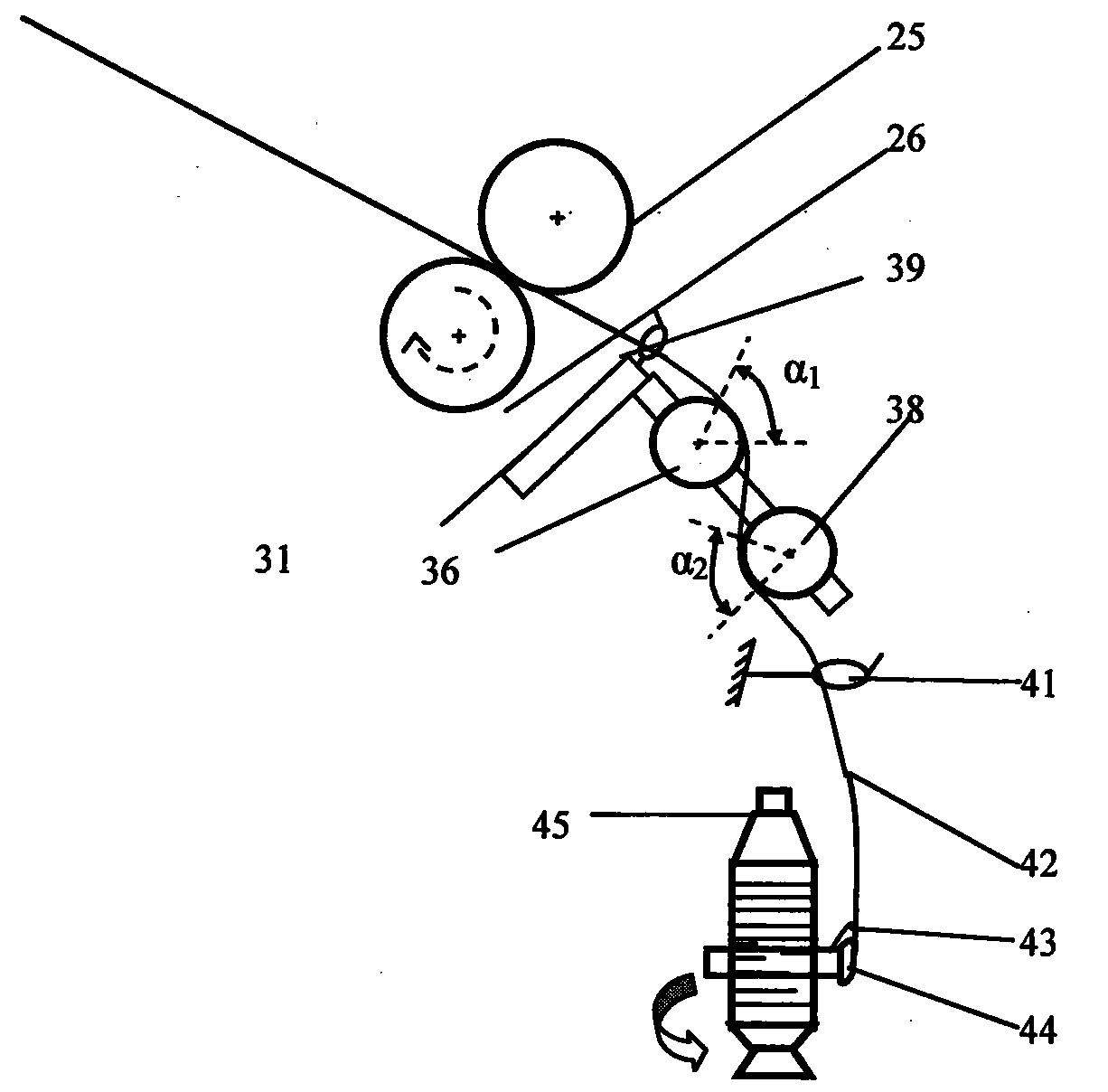 Ring spinning fuzzy yarn winding and attaching device based on double-roller rubbing and application