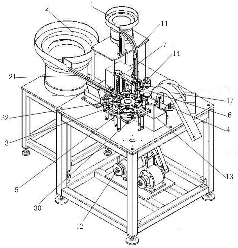 Automatic assembly machine for square rotating micro-sprinkler