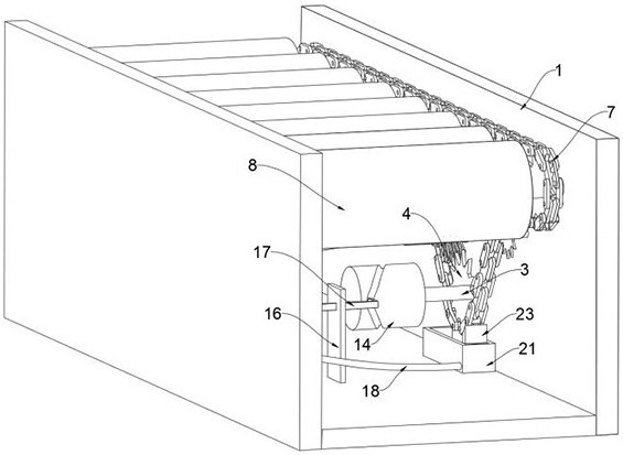 Optimized structure for reducing rotation resistance of roller of rubber recovery conveying equipment