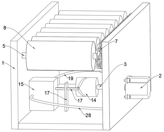 Optimized structure for reducing rotation resistance of roller of rubber recovery conveying equipment