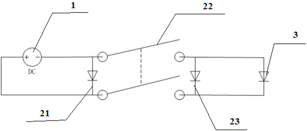 EL test circuit with protective component