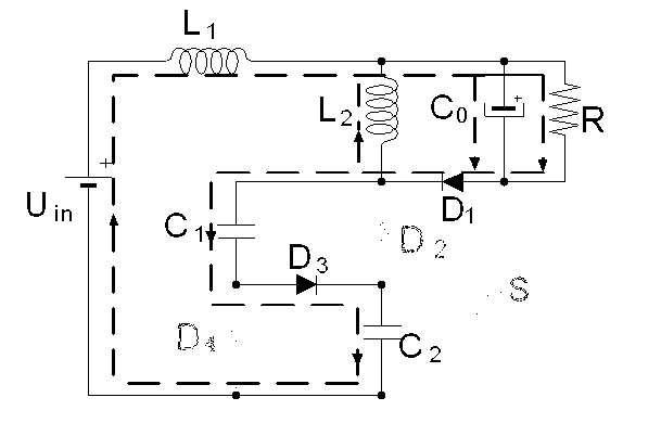 Voltage division step-down Cuk converter circuit