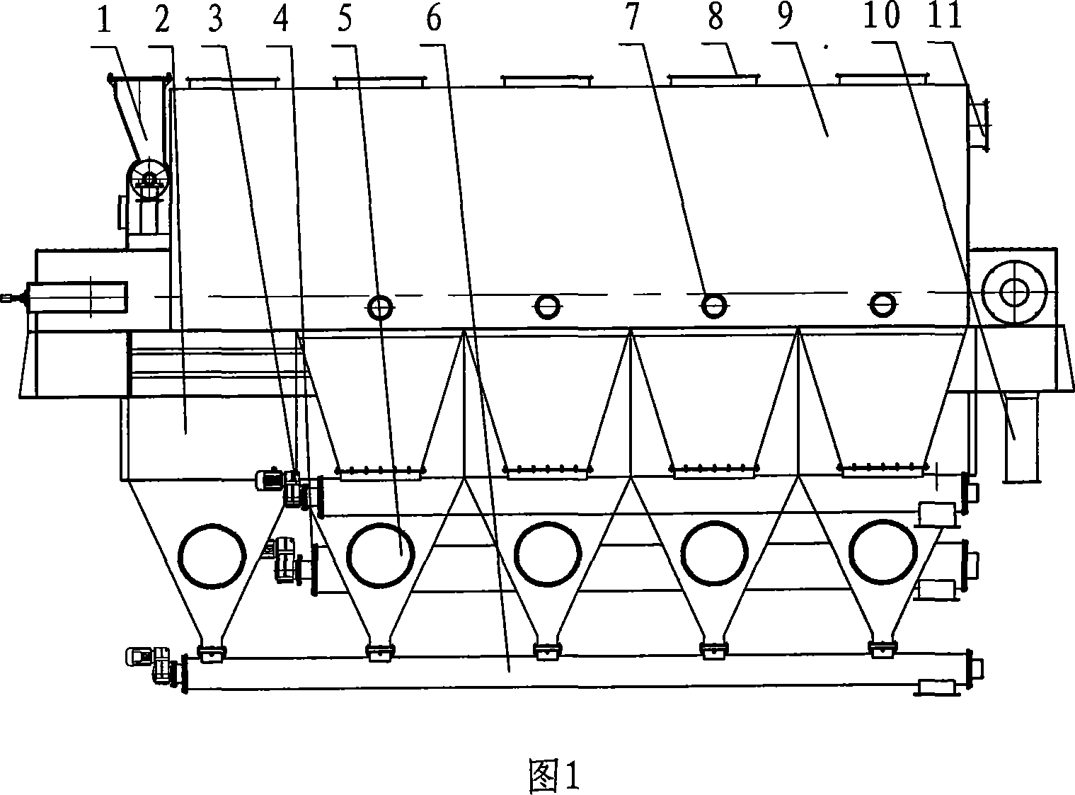 Moving iris type fluidized bed