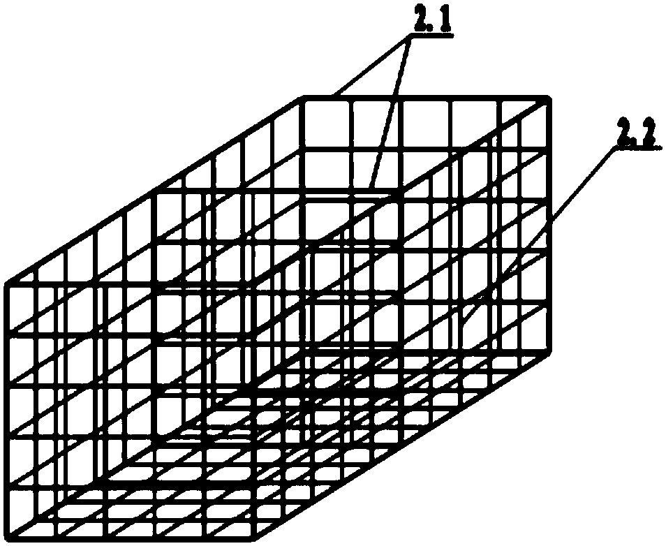 Retaining wall structure with composite foundation and reinforced gabions and construction method