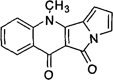 Dehydration methylate of quinolinone alkaloid derivative and preparation method and application