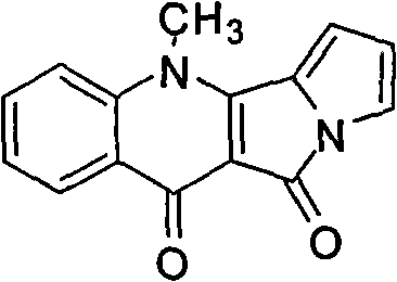 Dehydration methylate of quinolinone alkaloid derivative and preparation method and application