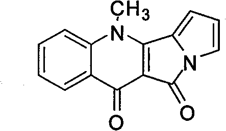 Dehydration methylate of quinolinone alkaloid derivative and preparation method and application