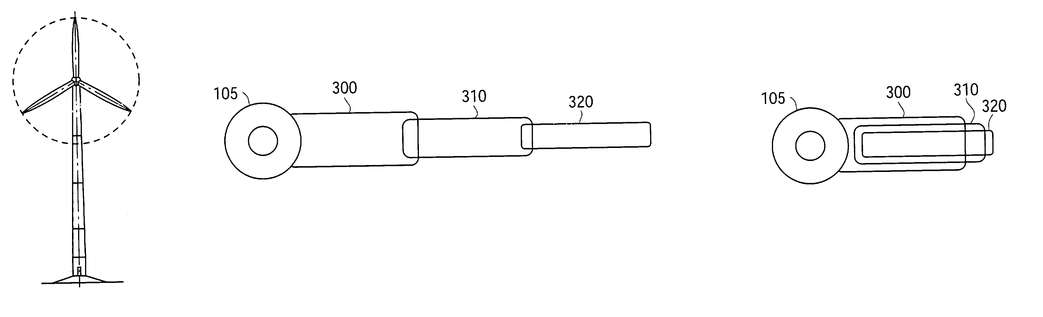 Variable diameter wind turbine rotor blades