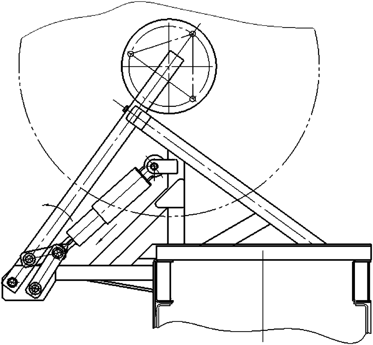 Frame type hydraulic spare tire support