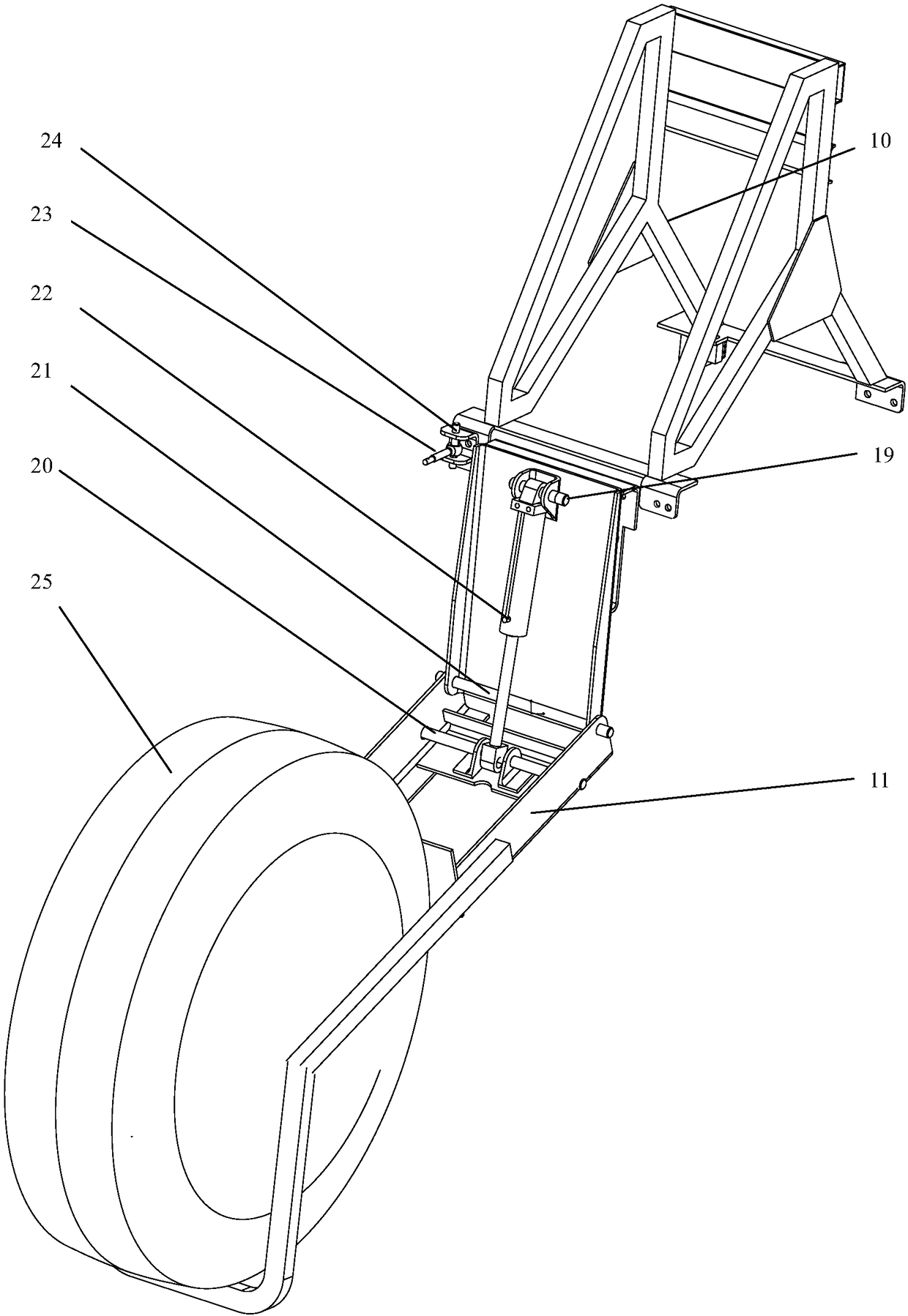 Frame type hydraulic spare tire support