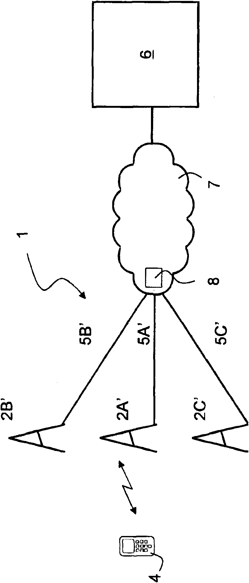 Communication system and method for wirelessly exchanging user data with a user terminal