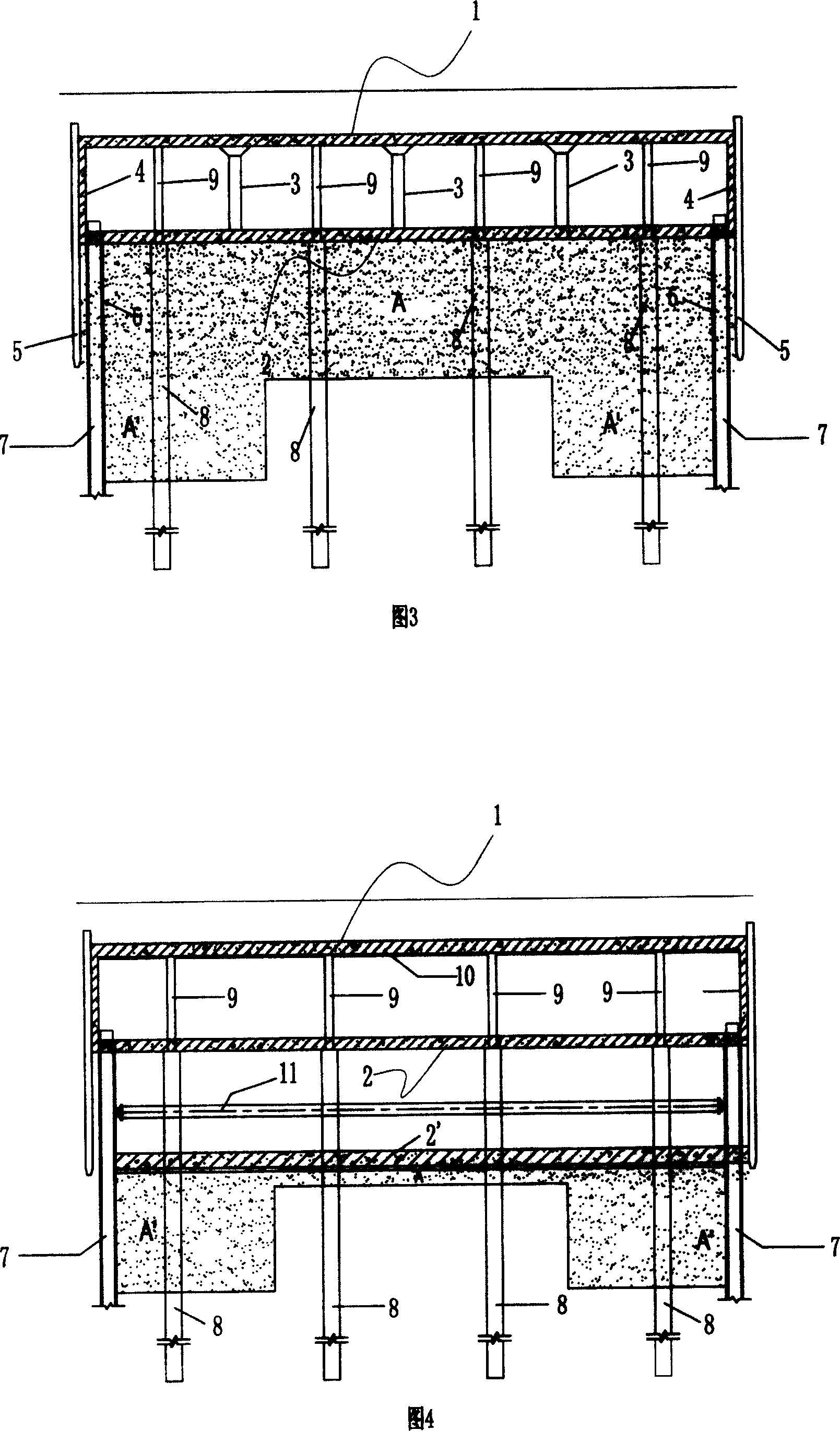 Construction method of subsurface excavation and layer added by using top layer of existed basement as native cover board