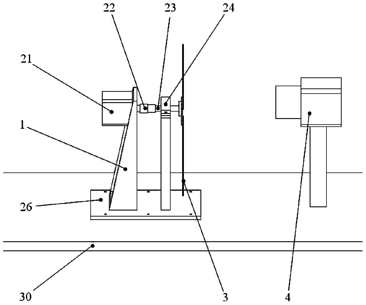 Blade fault diagnosis test device based on visual information processing