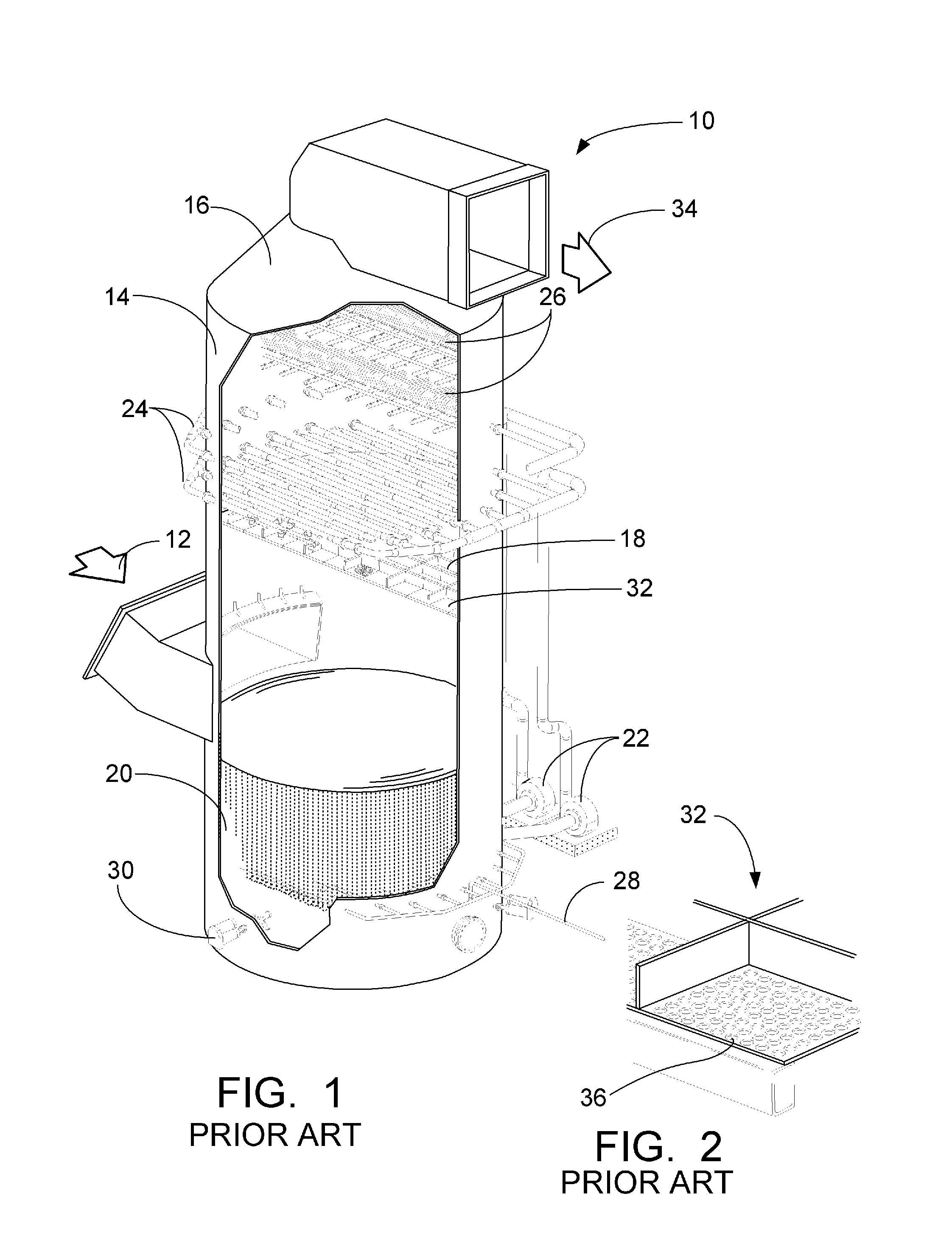 Wet scrubber tray