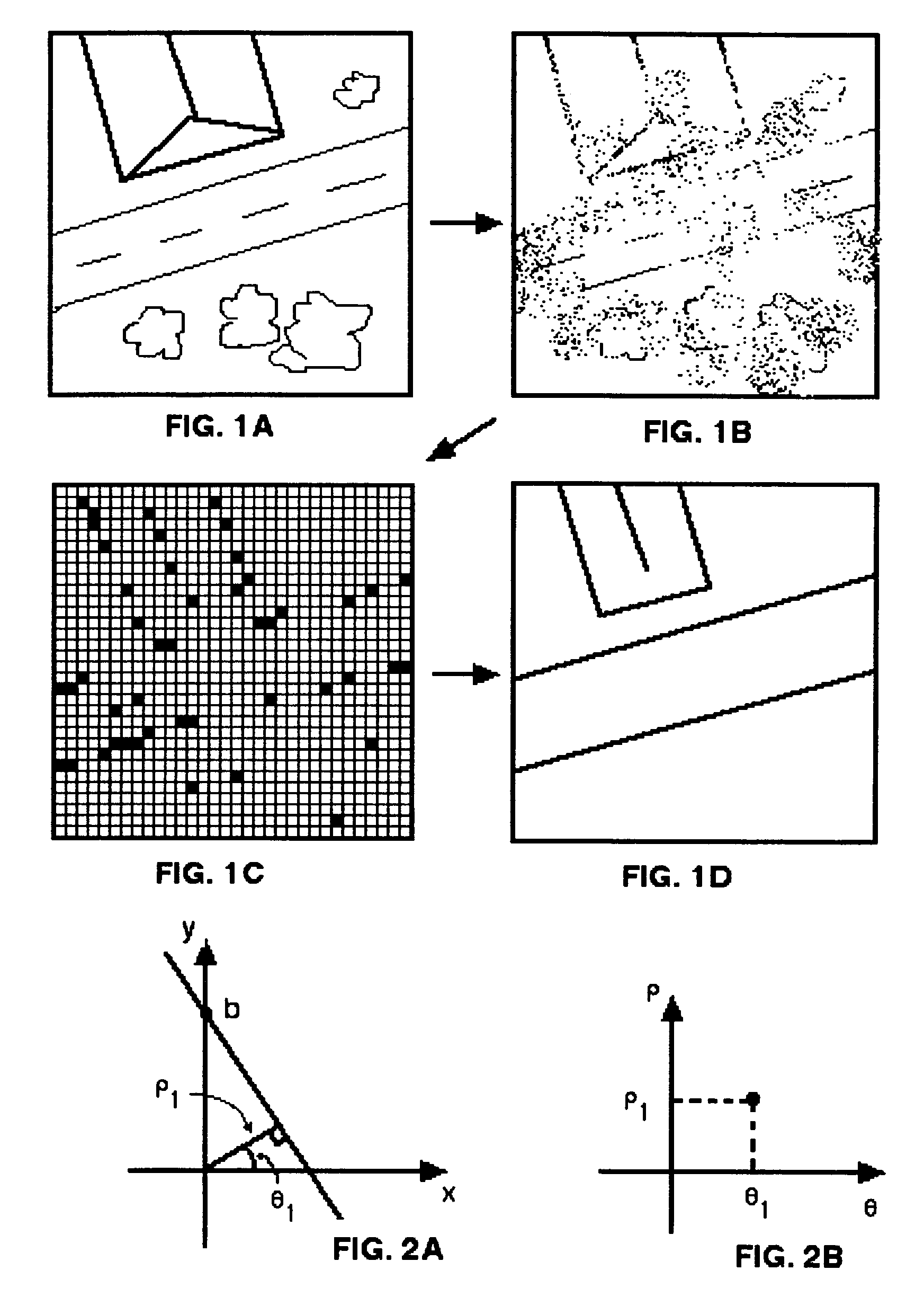 Method of image analysis using sparse hough transform