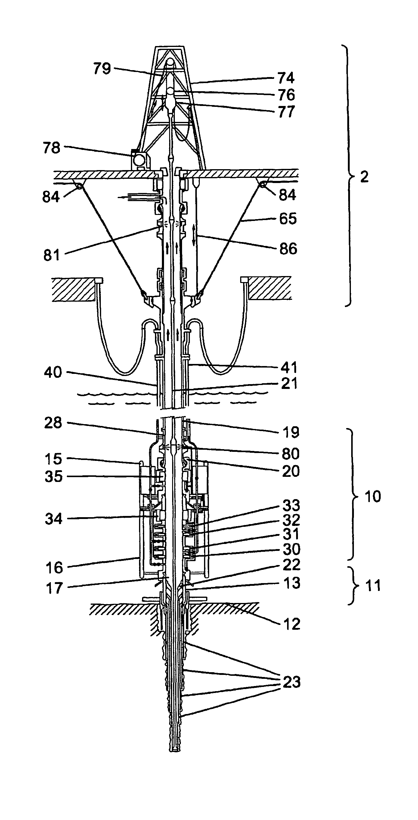 Borehole equipment position detection system