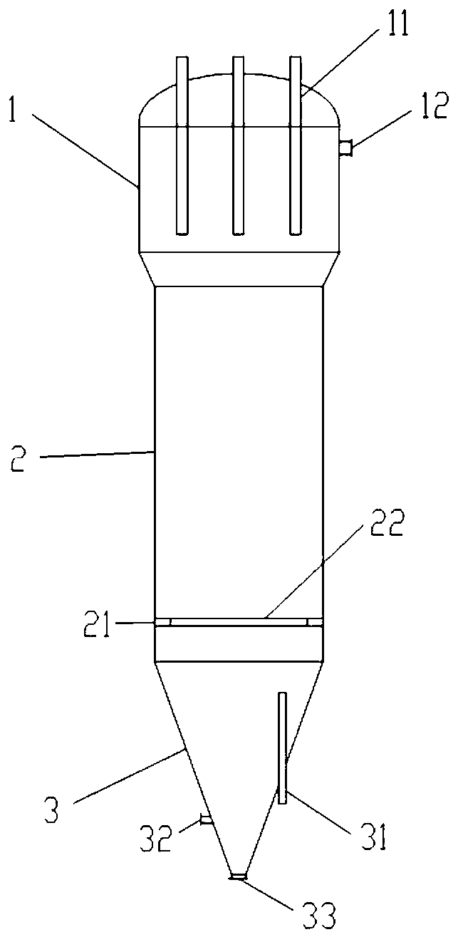 Moving bed reaction furnace for producing sponge iron by direct reduction of gas base