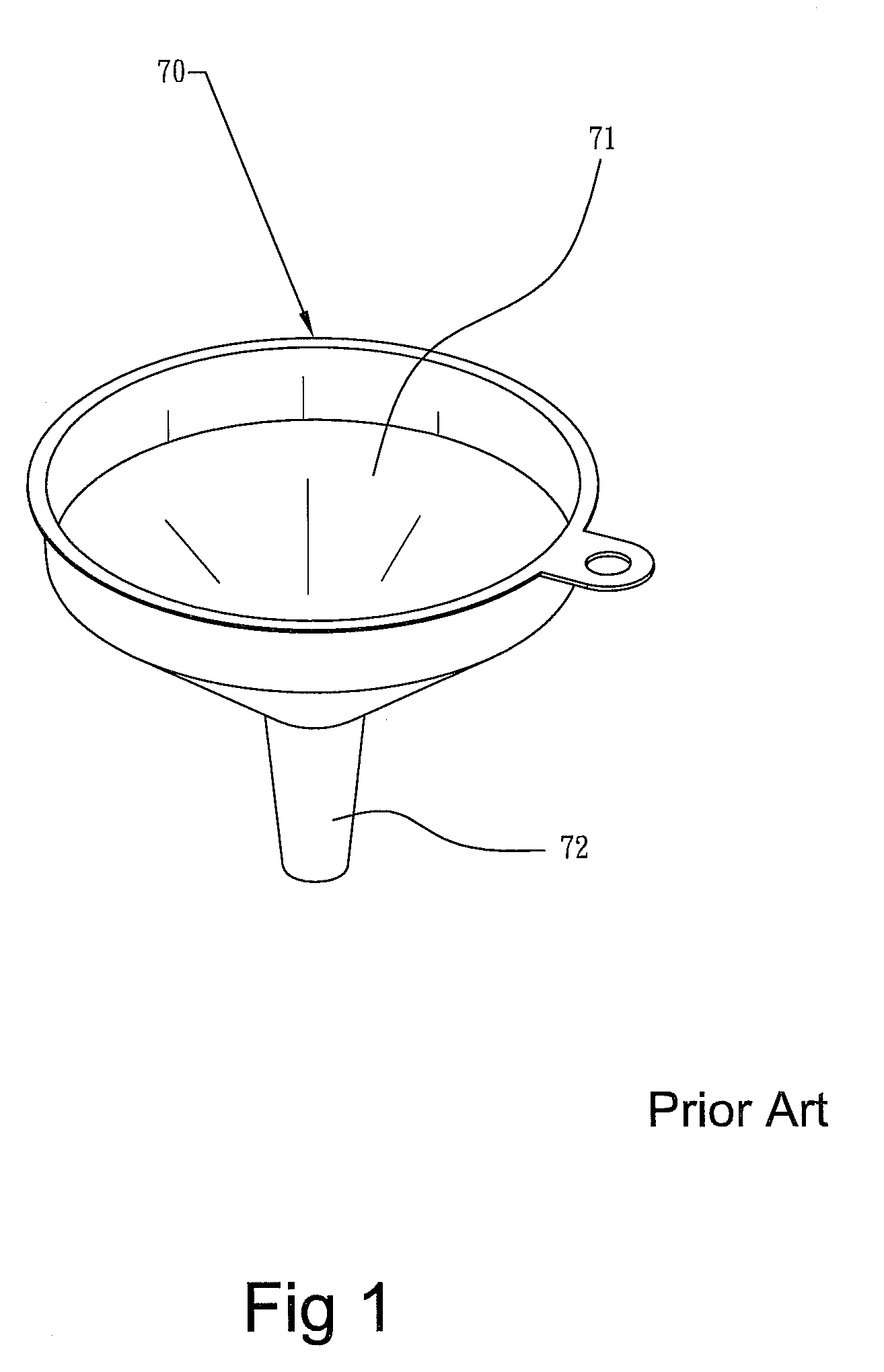 Funnel structure for oil case