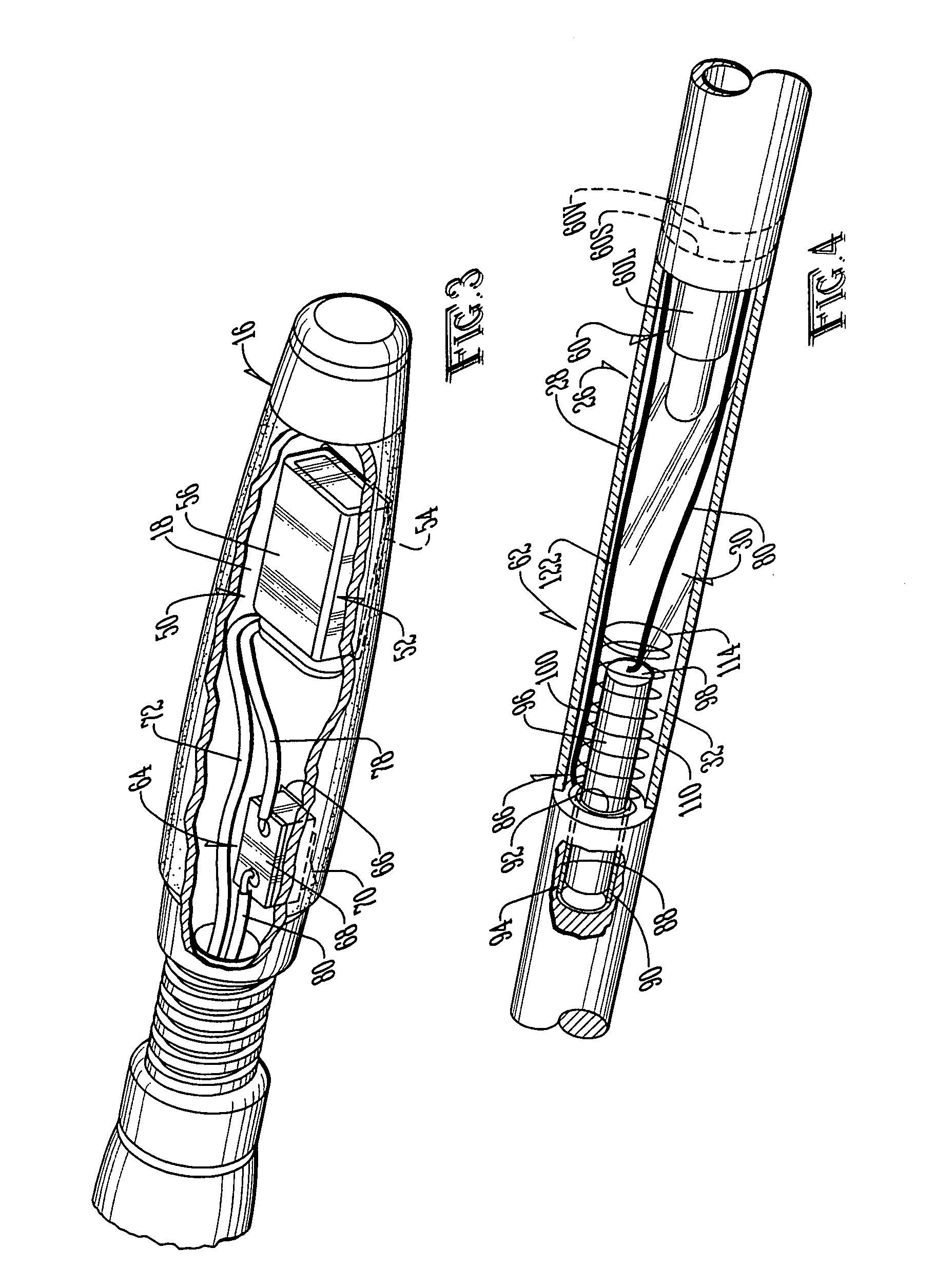 Fishing rod with signal devices activated by fish-bite flexing of the fishing rod