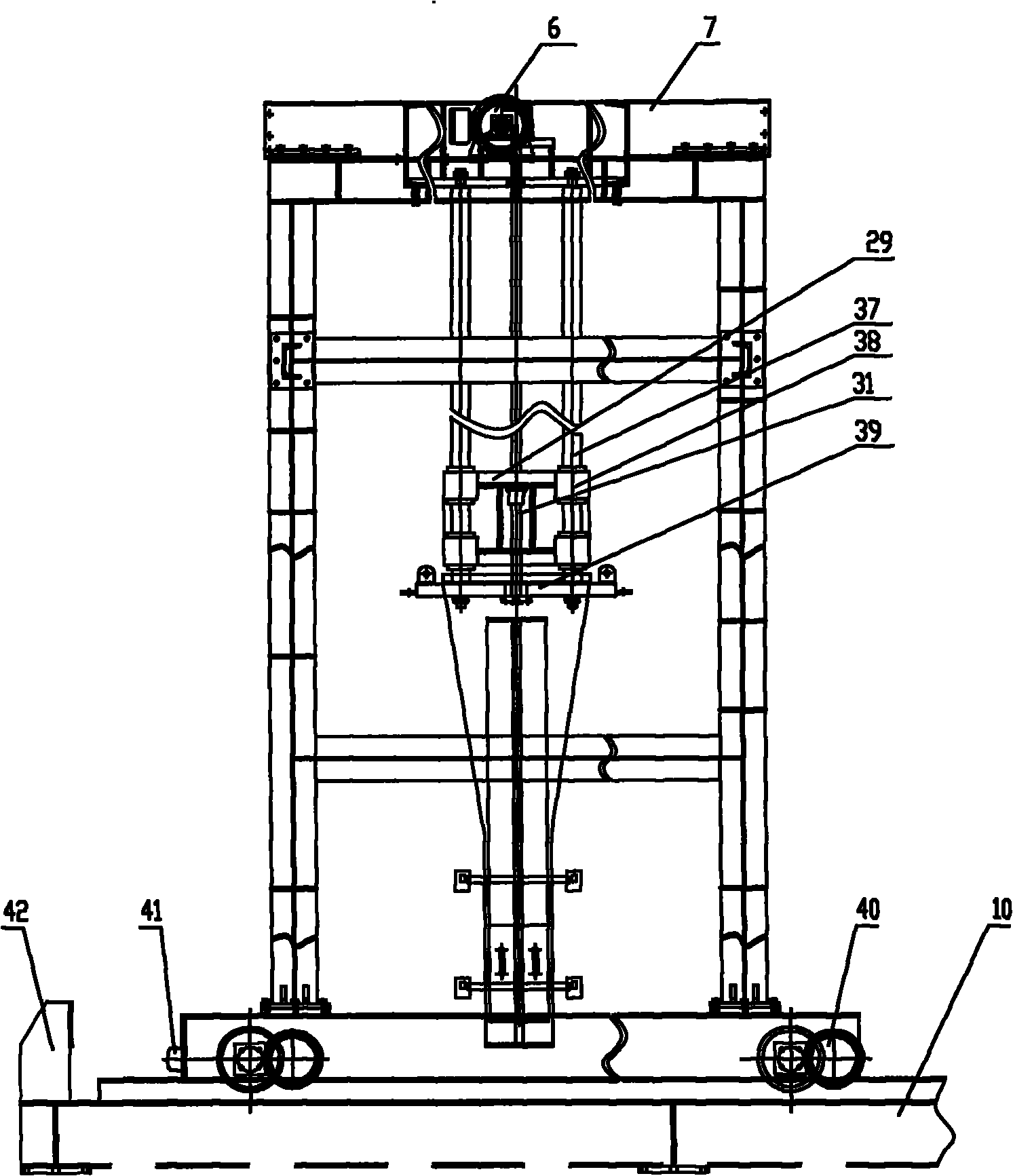 Automatic thin film winding machine for packaging steel coils