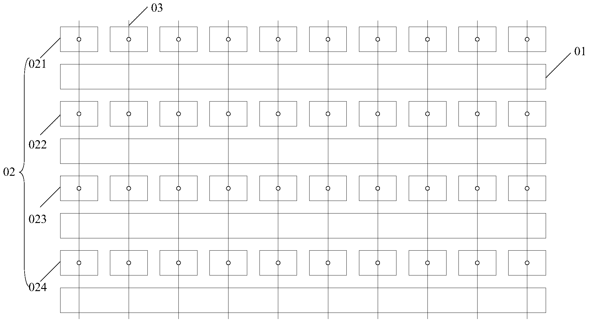 Embedded type touch screen and display device