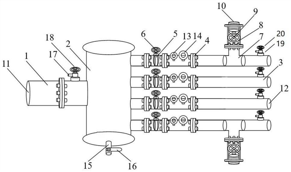 Gas distribution station and system for ecological restoration of household garbage landfill and adjusting method of gas distribution station