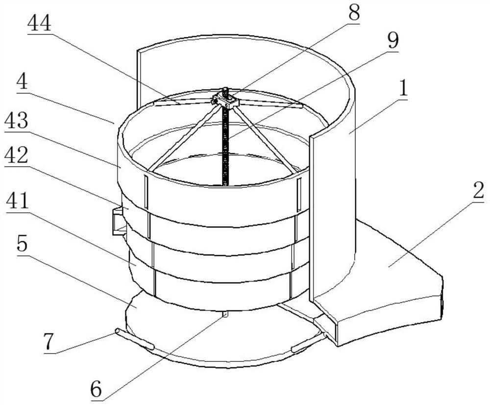 Storage and distribution device capable of uniformly discharging tea leaves