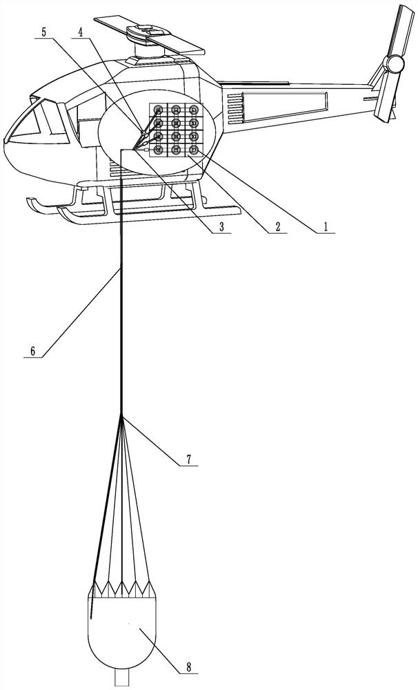 Modular fire extinguishing agent injection system and method special for aircraft bucket