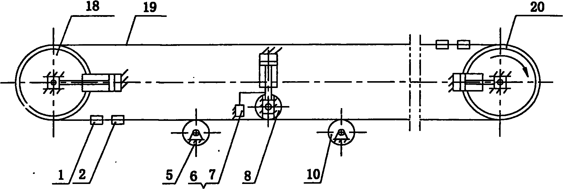 Steel belt deviation correction system of cooling forming machine for remote transportation of high-temperature material