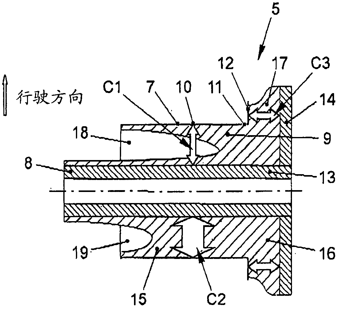 Axle guide bearing for coupling rear axle with vehicle body of motor vehicle