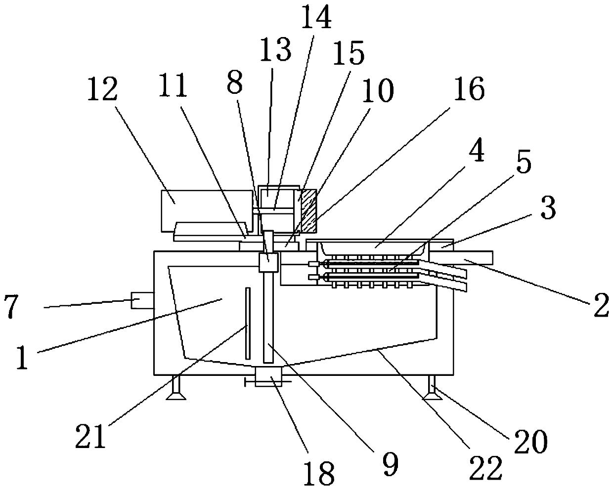 Die casting shaping device with grinding liquid filtering and recycling function