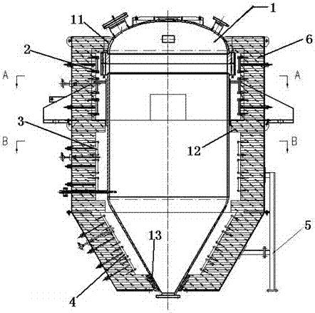 Reaction kettle heating furnace