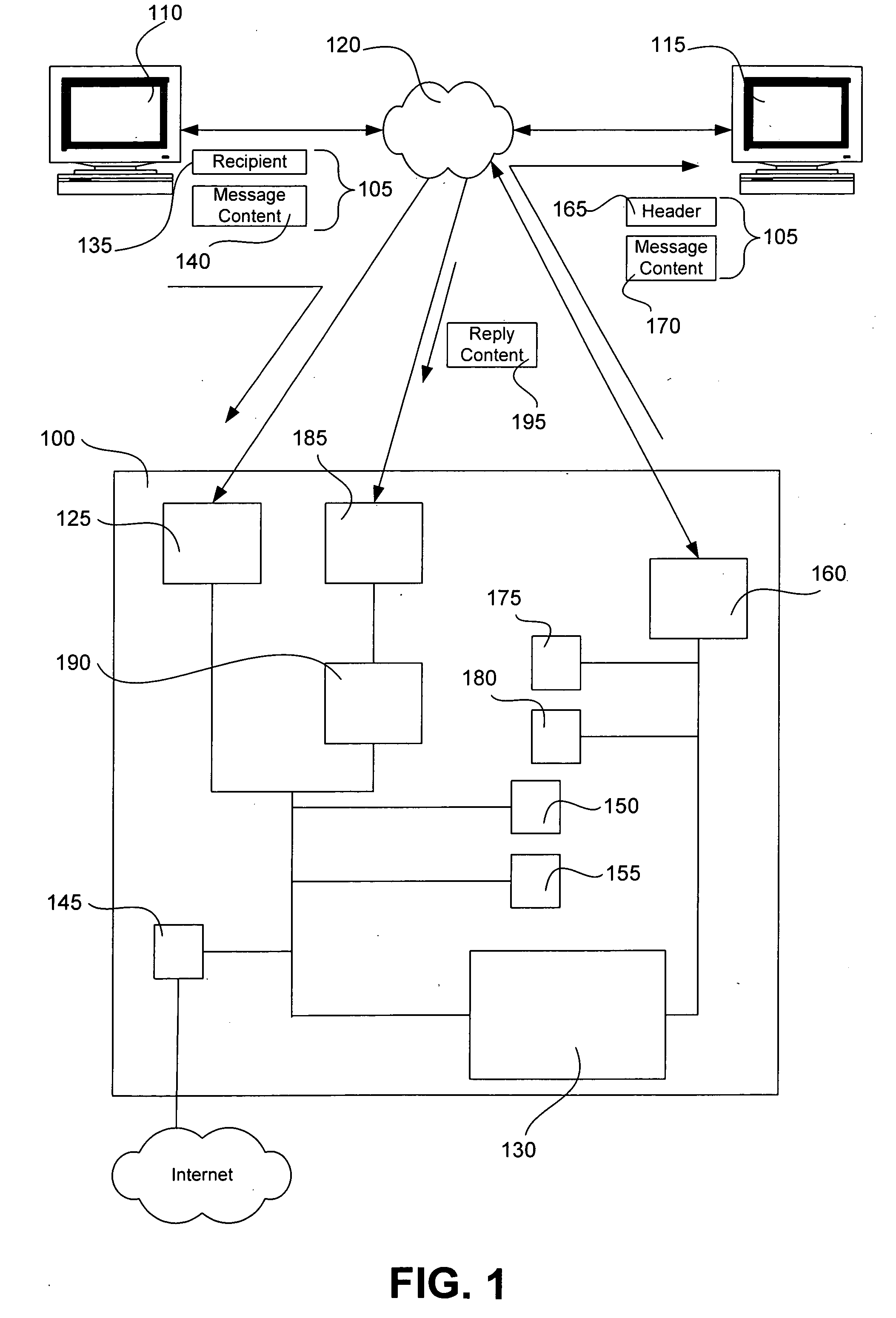 Reduced traceability electronic message system and method