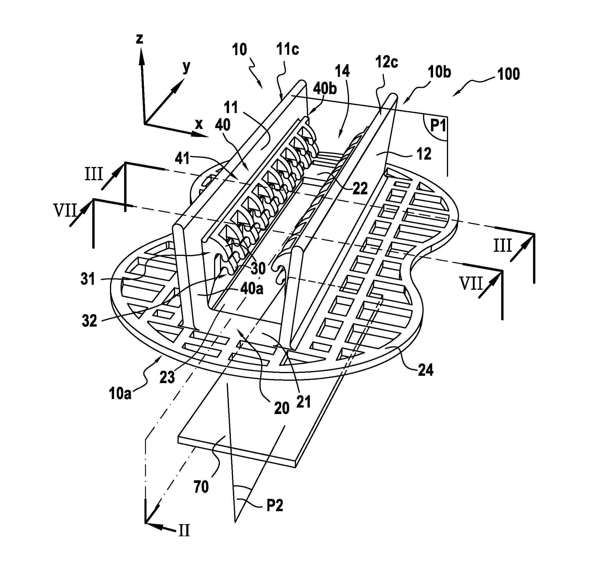 Retaining device having hooks