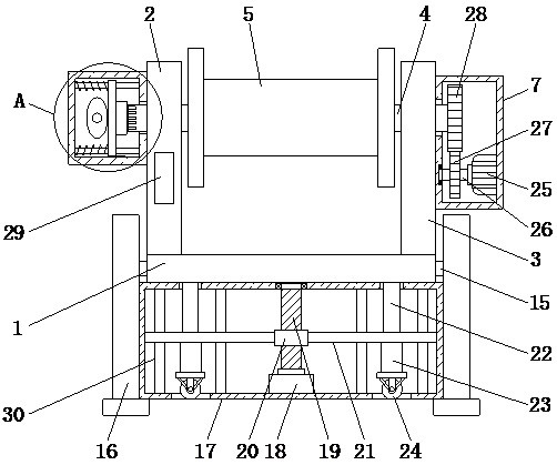 Auxiliary stringing device with high stability for safe cable pavement