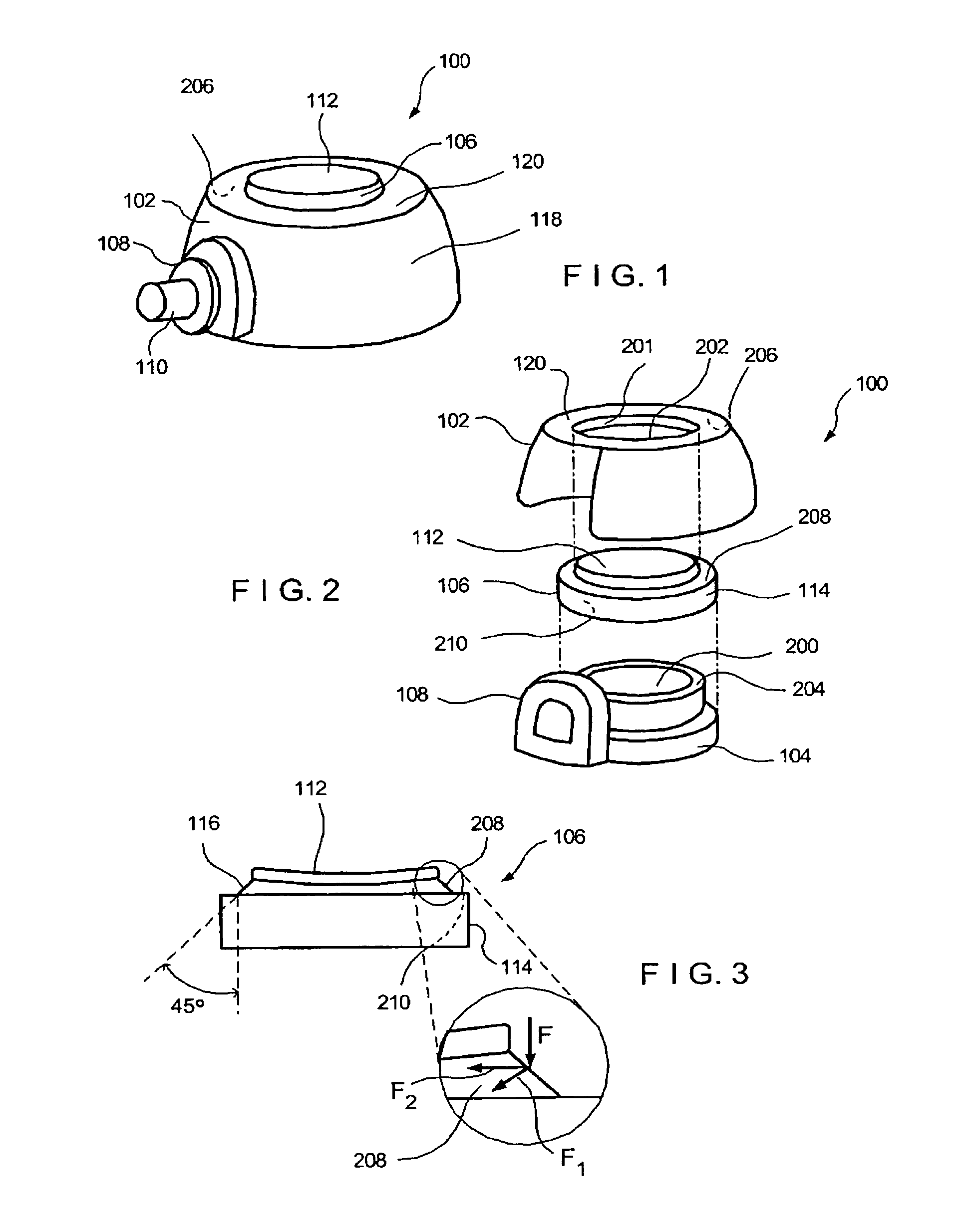 Injection access port with chamfered top hat septum design