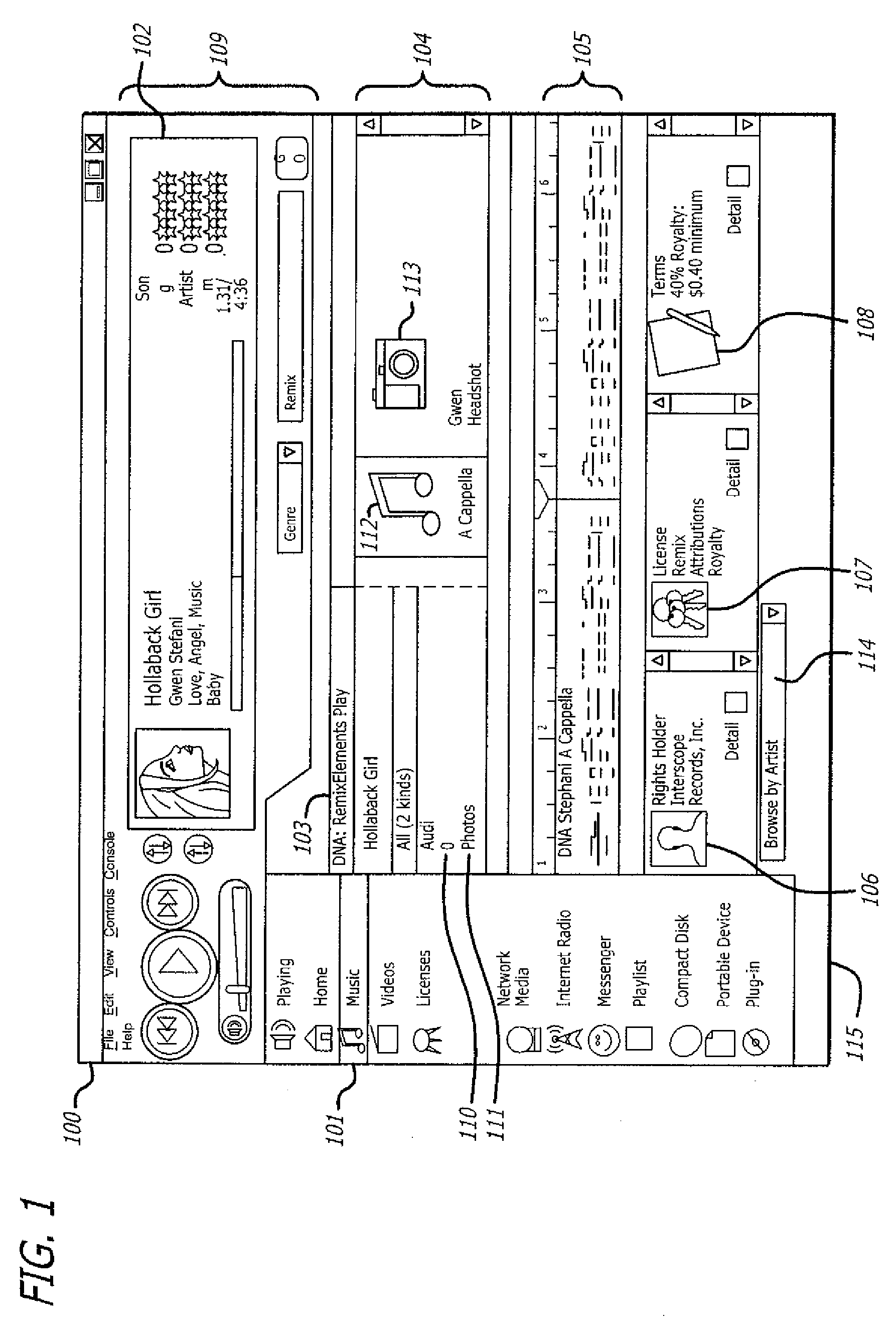 Set of metadata for association with a composite media item and tool for creating such set of metadata