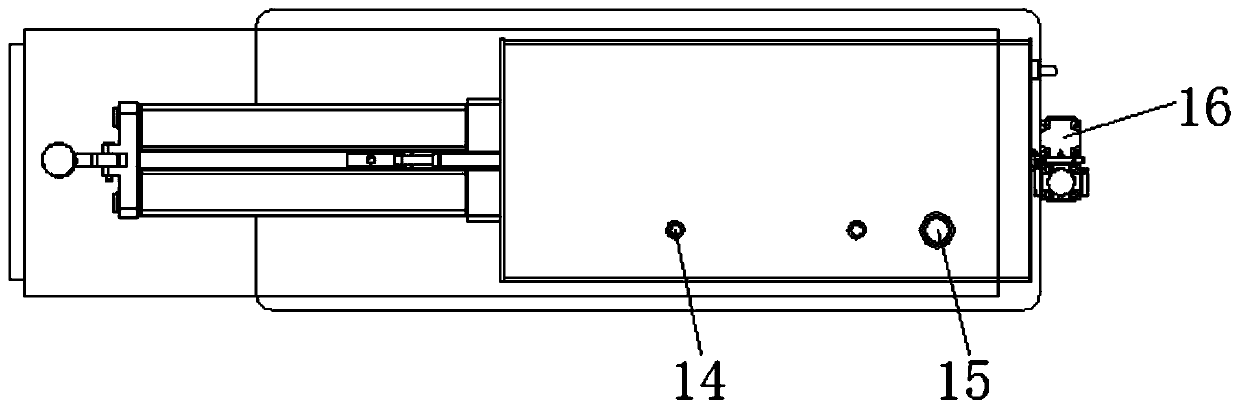 Welding seam embossing test device having protective cover and function of clamping and taking cans