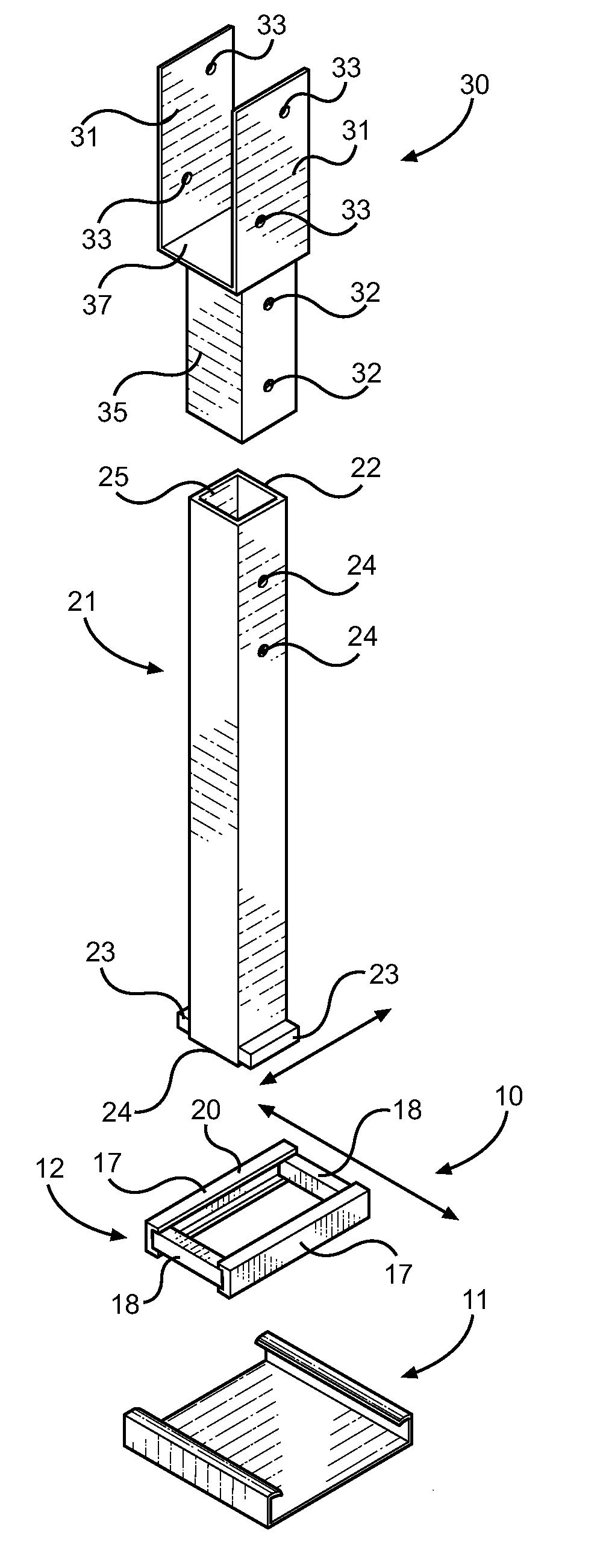 Post-frame footing assembly and vertical post