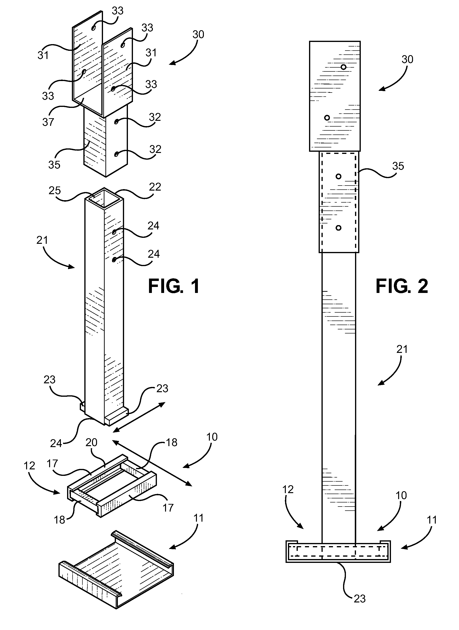 Post-frame footing assembly and vertical post