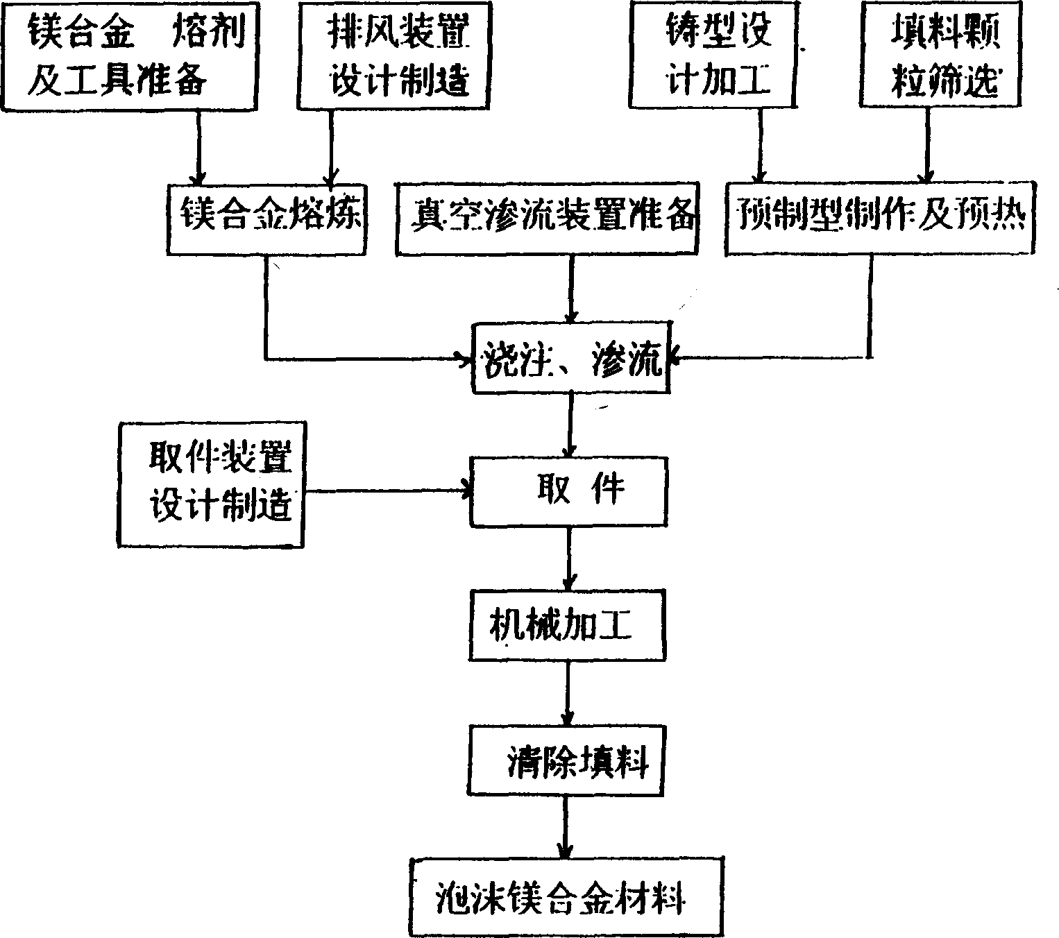 Process for preparing foam magnesium