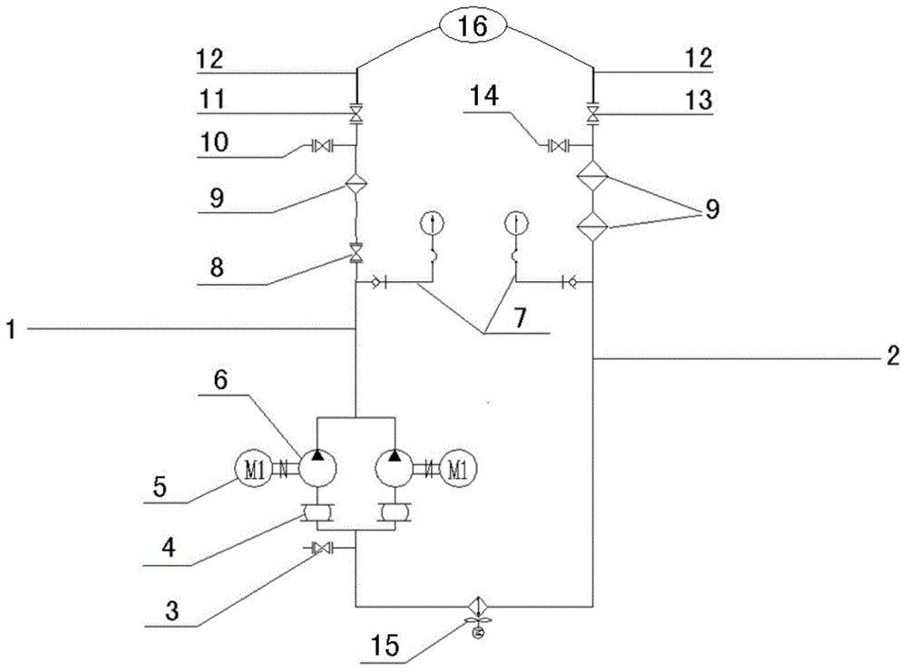 Closed type recycle washing device for pipeline of hydraulic system