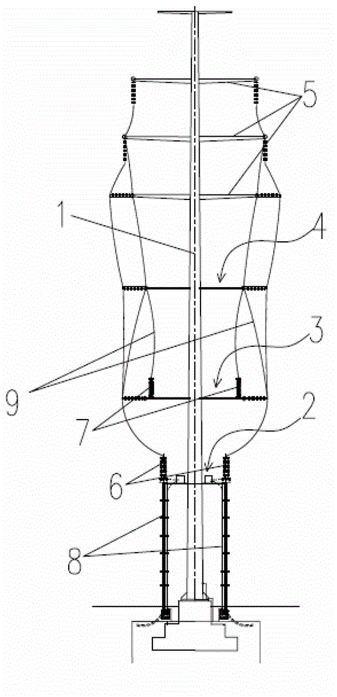 Cable terminal steel pipe pole