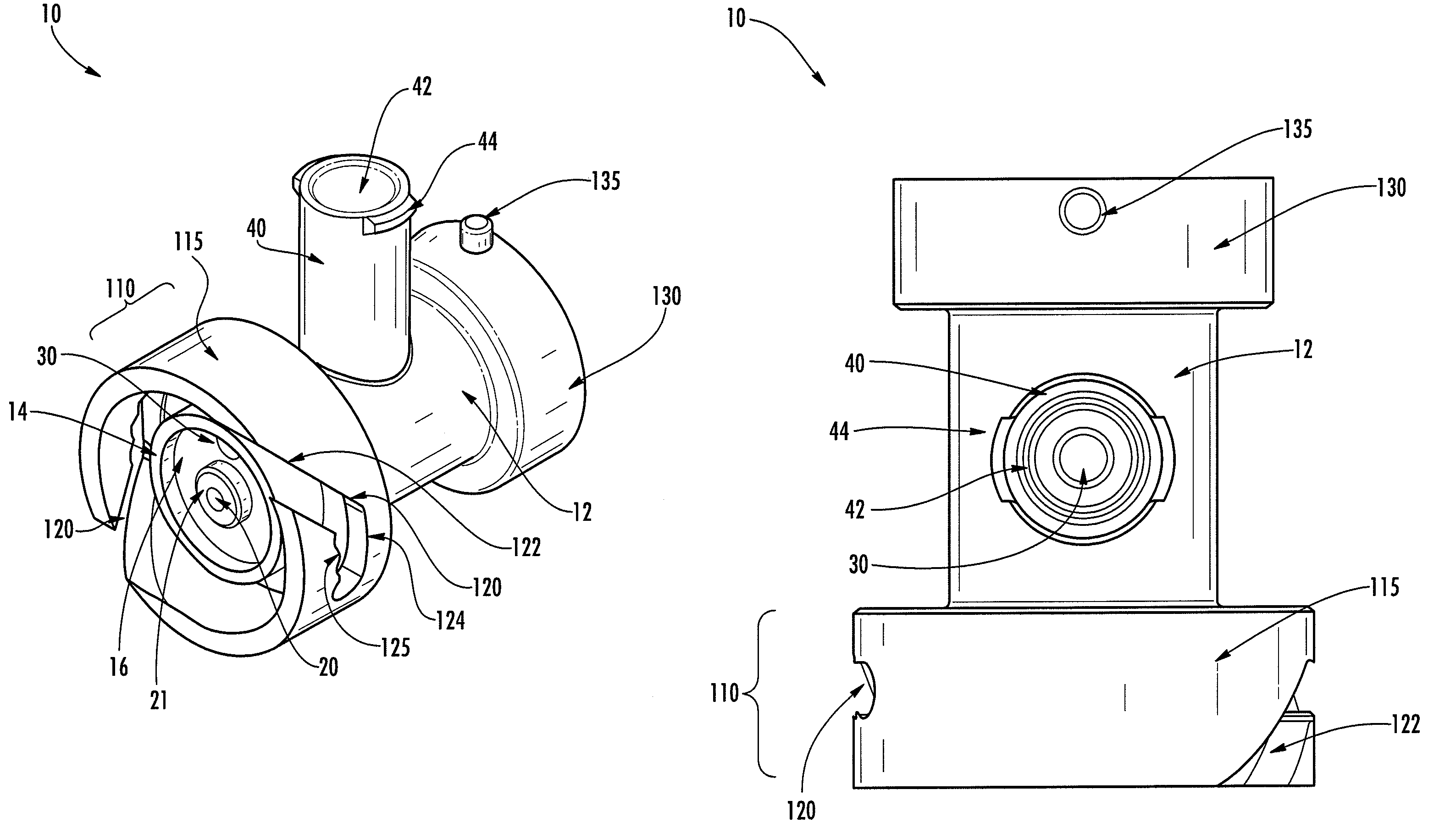 In-line gas adaptor for endoscopic apparatus