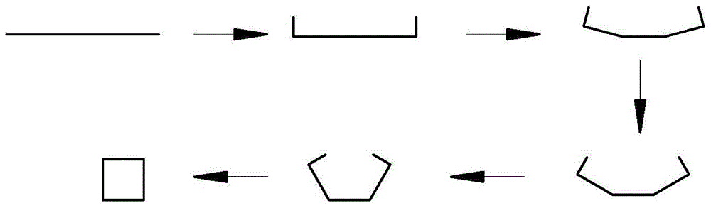 A kind of processing method of thin-walled square tube