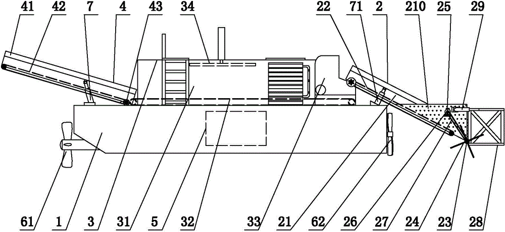 Full-automatic weeding ship