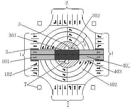 Crossing road capable of improving operating efficiency of public transportation vehicle