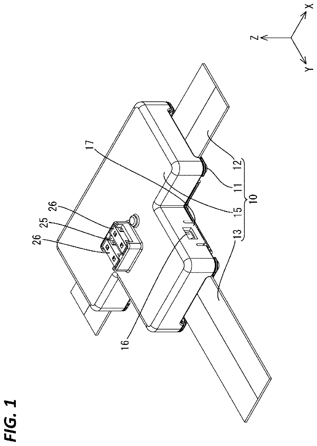 Structure for connecting flexible flat cables